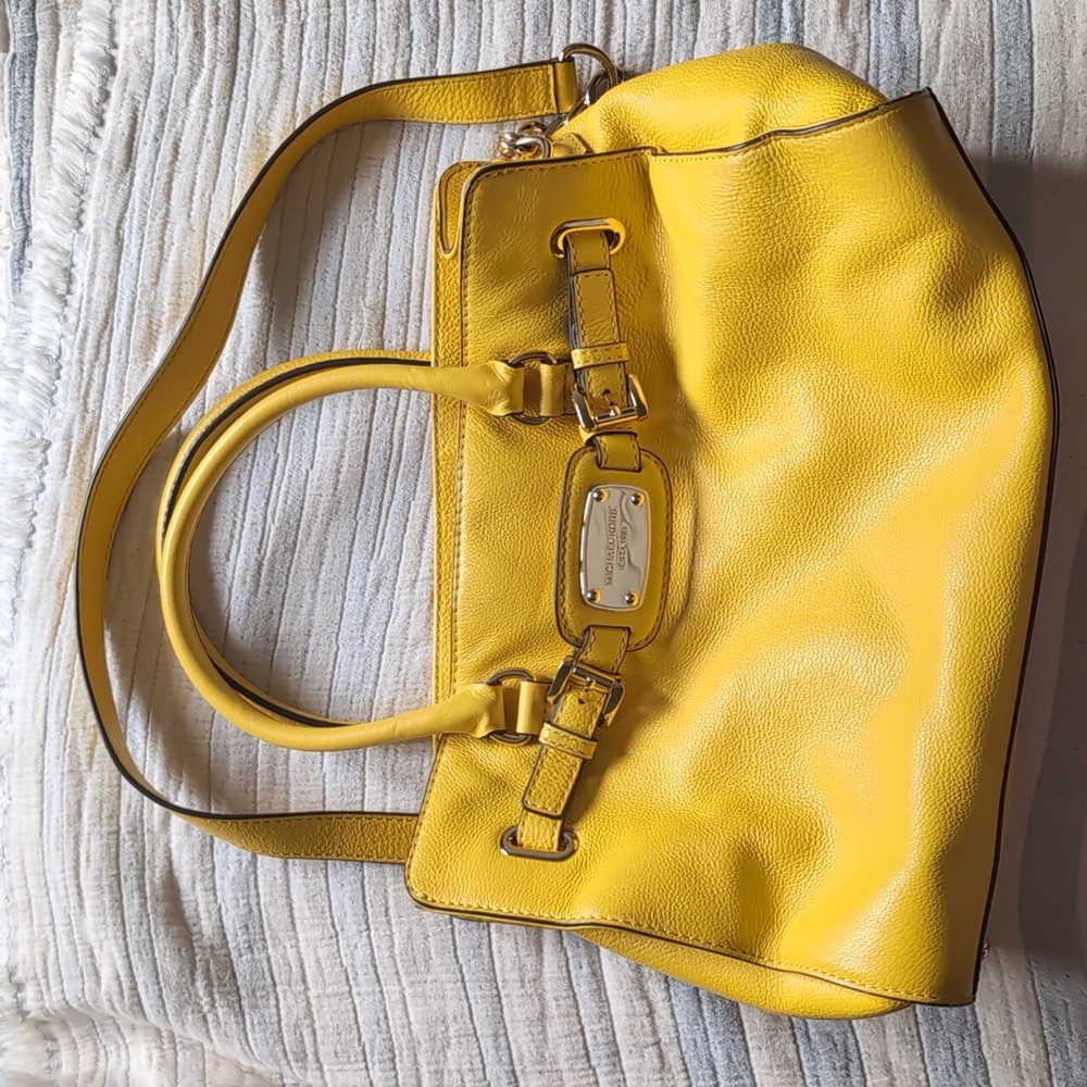 Michael Kors Yellow Leather Satchel Bag